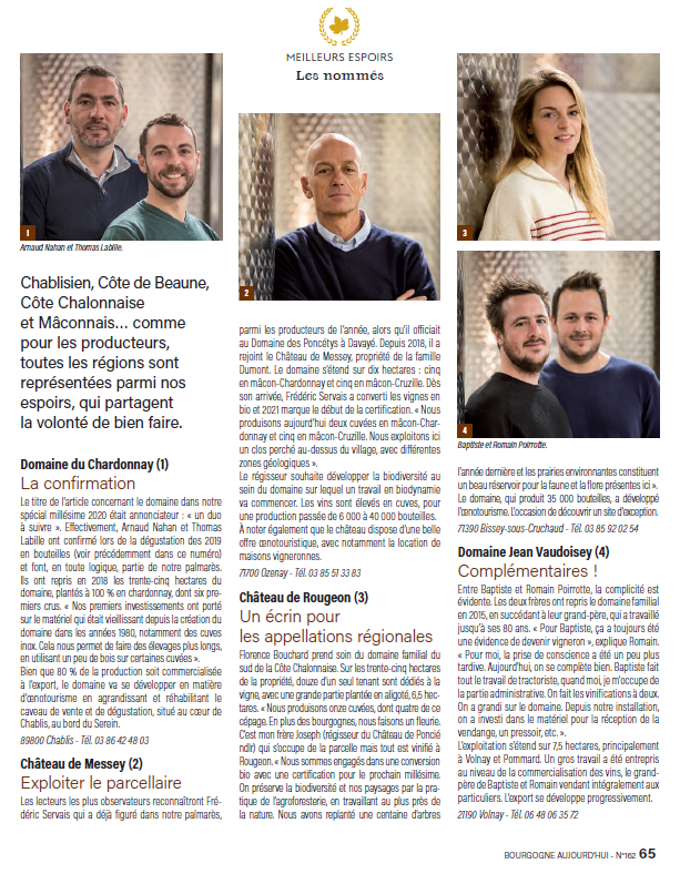 Magazine Bourgogne Aujourd'hui 2022